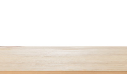 Plank wood or table top on isolated background : Suitable use for montage or display your product.