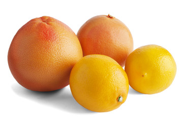 Two lemons and grapefruits.