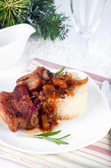 Roast pork with  spices