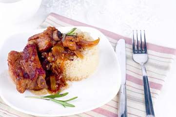 Roast pork with  spices