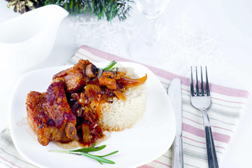 Roast pork with  spices