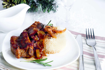 Roast pork with  spices
