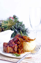 Roast pork with  spices