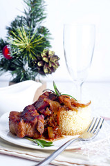 Roast pork with  spices