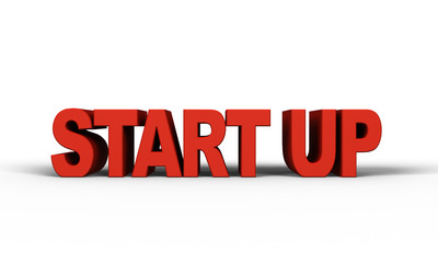 Start Up Red Text