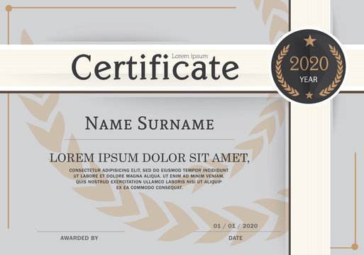 Certificate of achievement frame design template.