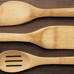 wooden spoons on the table