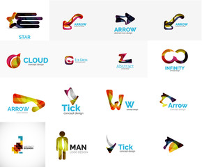 Set of universal company logo ideas, business icon collection