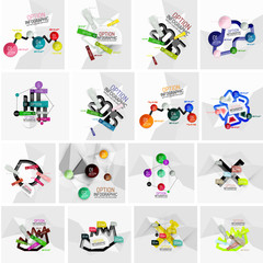Obraz premium Set of abstract geometric paper infographic banner templates