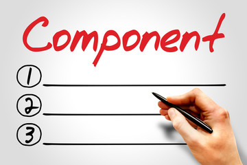 Component blank list, business concept