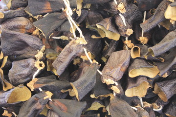 Dried eggplant preparation for a Turkish national dish dolma

