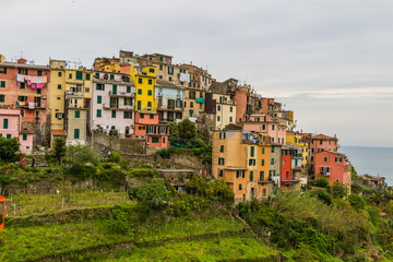Fototapeta na wymiar Beautiful landscape of Cinque Terre village, Corniglia, Italy.