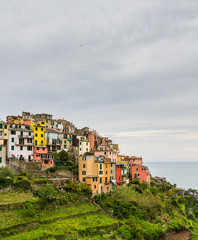 Fototapeta na wymiar Beautiful landscape of Cinque Terre village, Corniglia, Italy.