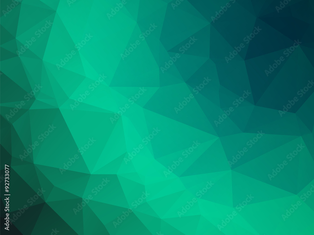 Canvas Prints dark blue green triangles background