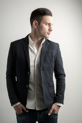 Fototapeta premium fashion man posing and smiling