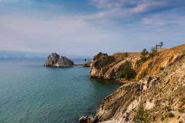 Fototapeta premium Cape Burhan and shaman rock on Olkhon island on lake Baikal