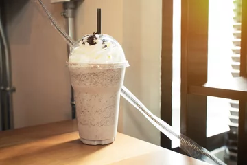 Plexiglas keuken achterwand Milkshake Recept voor koekjes en room frappé