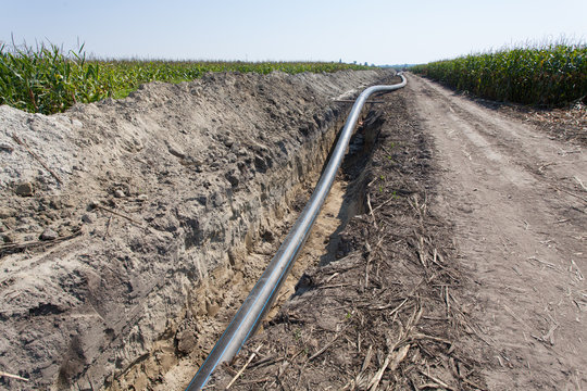 pipes and channels of irrigation systems