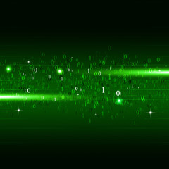 Binary Numbers Green Background