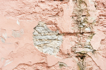 Closeup of a broken wall