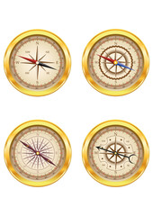 Set of golden compasses