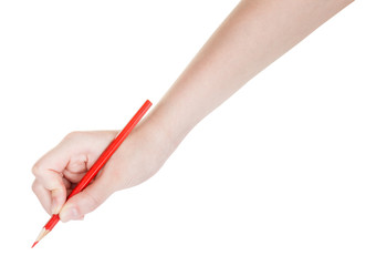 hand drafts by red pencil isolated on white