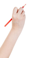 hand draws by wood red pencil isolated