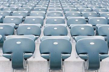 Stadium seats with vintage tone.
