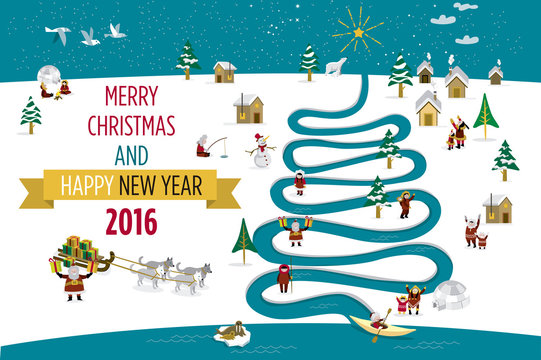  2016 Christmas Card with Eskimos