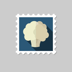 Cauliflower flat stamp with long shadow