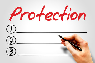 Protection blank list, business concept