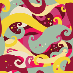 Abstract seamless pattern with waves