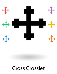 Fototapeta premium Cross crosslet vector illustration. Heraldic or Mission cross is a symbol for world evangelism of the Gospel