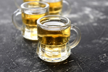 Glasses of light beers