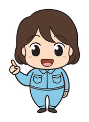 2頭身の作業員k / 帽子なし