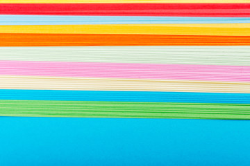 Rainbow colored paper close up