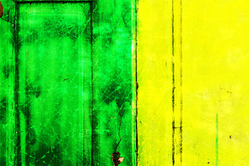 Colorful doors, grunge effect