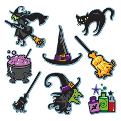 Halloween witch illustration collection