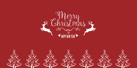 Red Christmas Card with Greetings