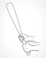 Hands Holding Baseball Bat
