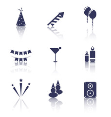 Party Icons of Holiday and Birthday Objects