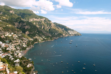 Fototapeta premium Positano village, from Amalfi Coast, Italy