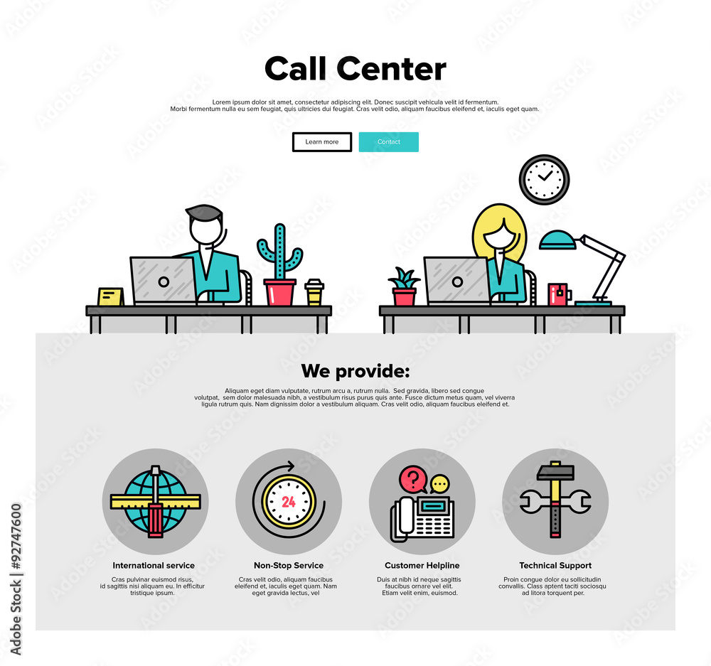 Aufkleber call center flat line web graphics
