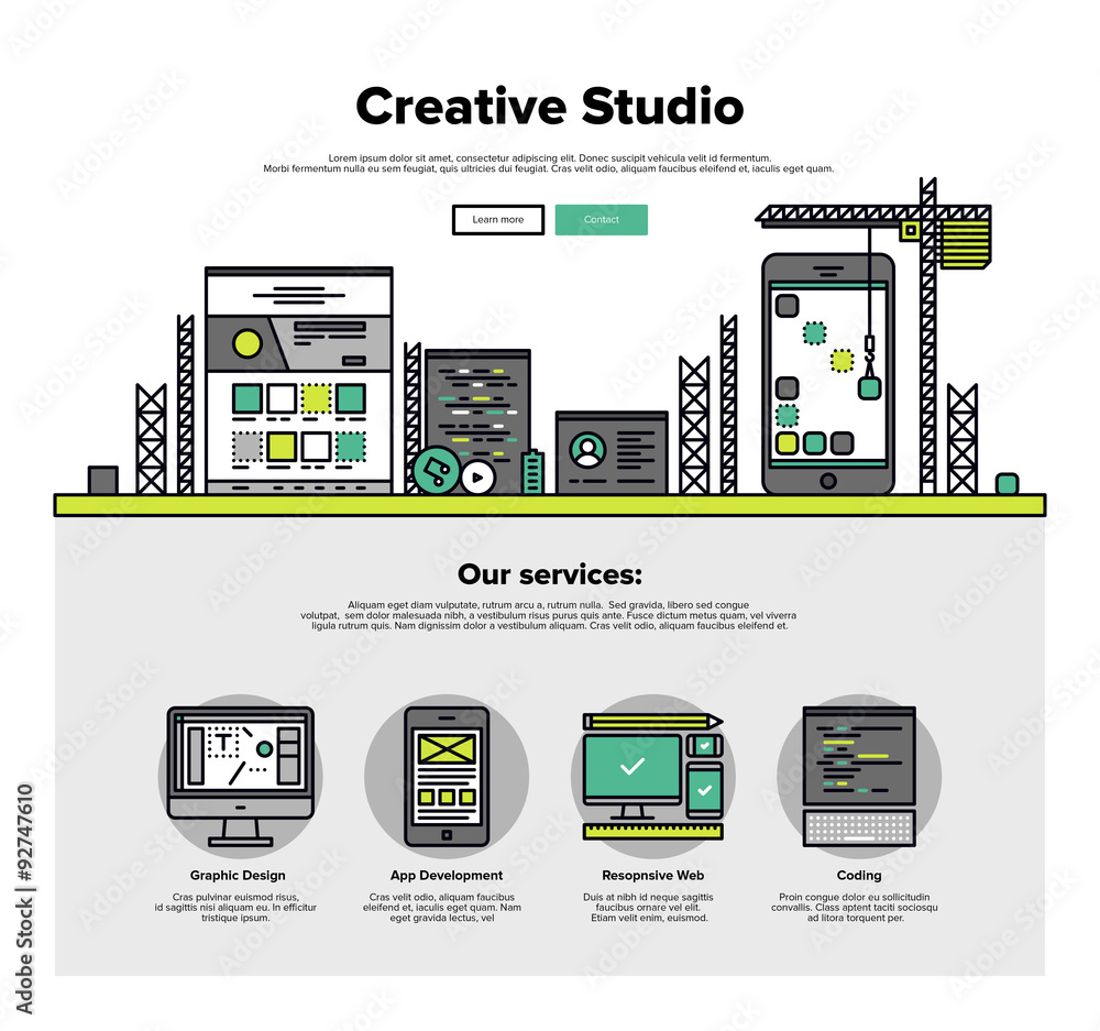 Aufkleber creative studio flat line web graphics
