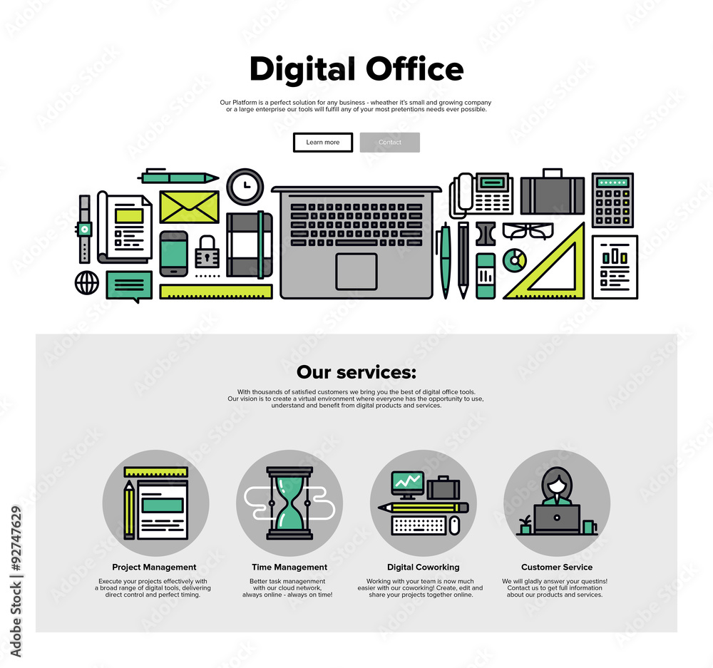 Aufkleber Digital office flat line web graphics