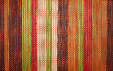 Closeup of Colorful Woven Striped Basket