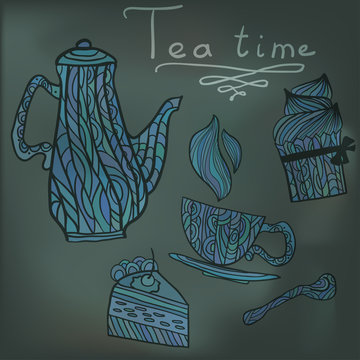 Tea time set card
