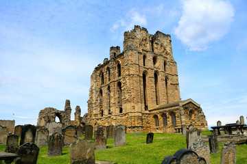 Fototapeta na wymiar Ruins of the nunnery and the fort, Tynemouth, England