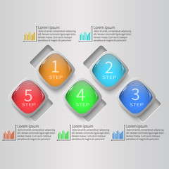 Abstract 3D Paper Infographics