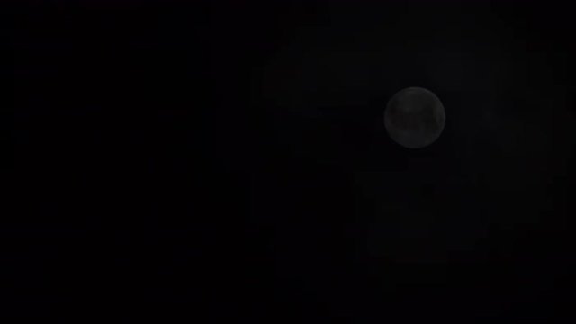 Moon at black night sky, moonlight 4K